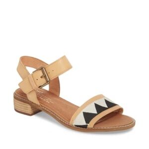 Toms Beige and Black Women's Sandals